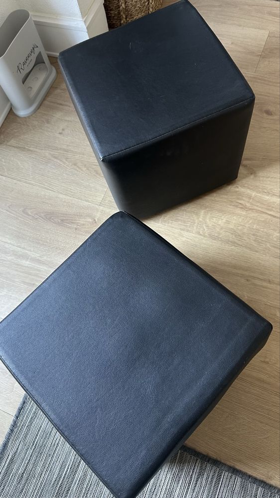 2 Poufs pele sintetica como novos