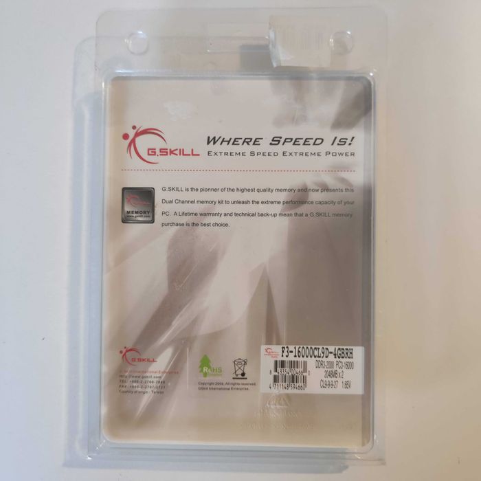 Vendo 4GB G.Skill Ripjaws DDR3-2000 (PC3-16000)CL9 . Excelente Estado!