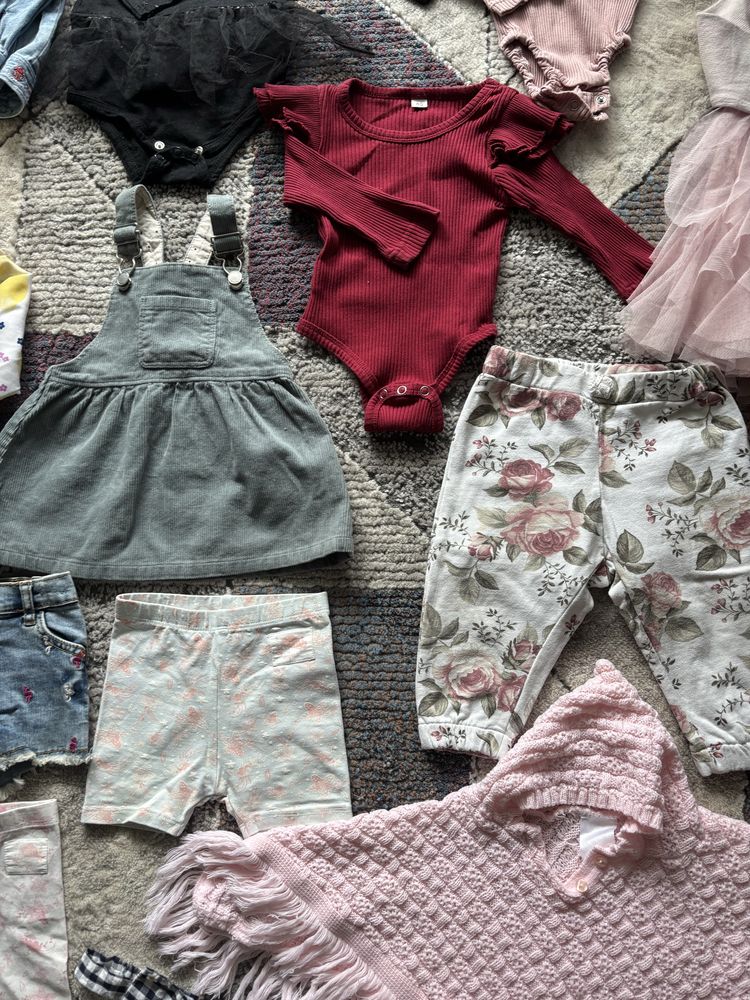 Zestaw 16 ubranek dla dziewczynki r.74-Zara, H&M, Newbie, Gap-śliczne
