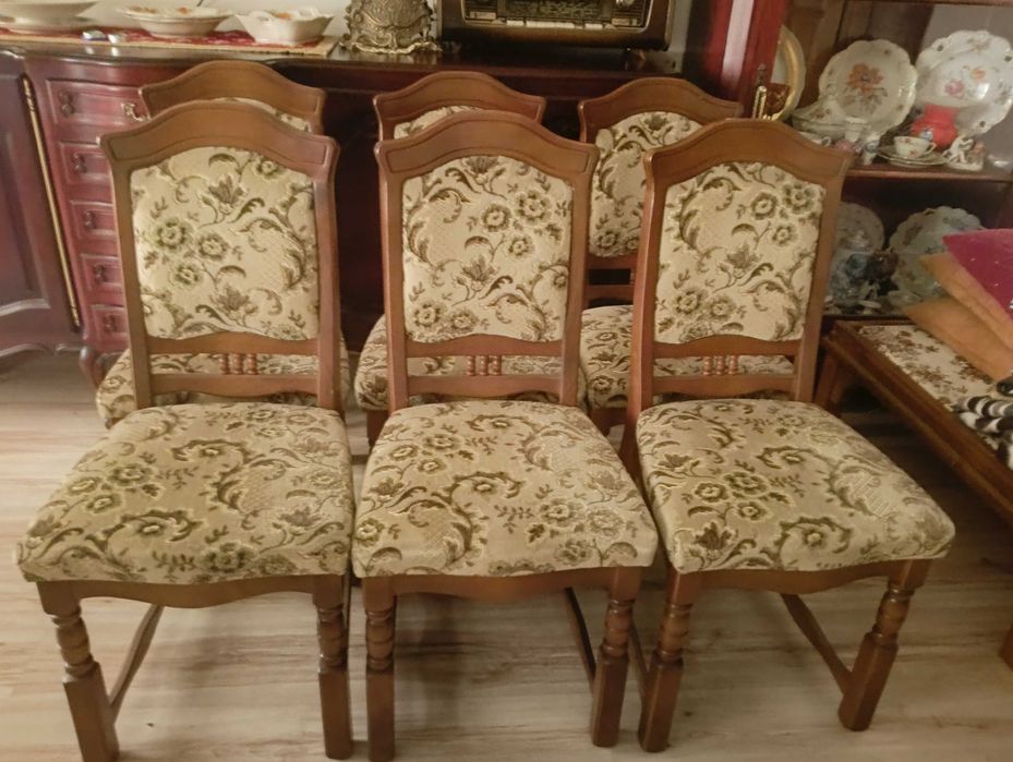 Komplet krzeseł, 6 sztuk, drewno