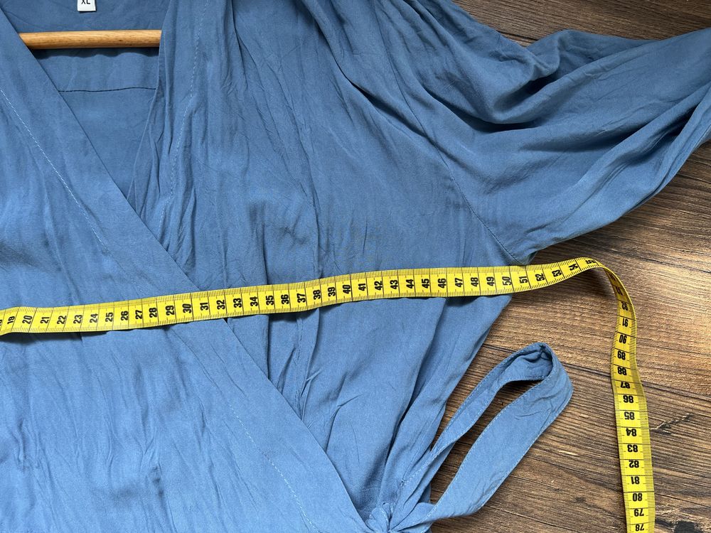 Sukienka kopertowa aeterie xl 42 niebieska