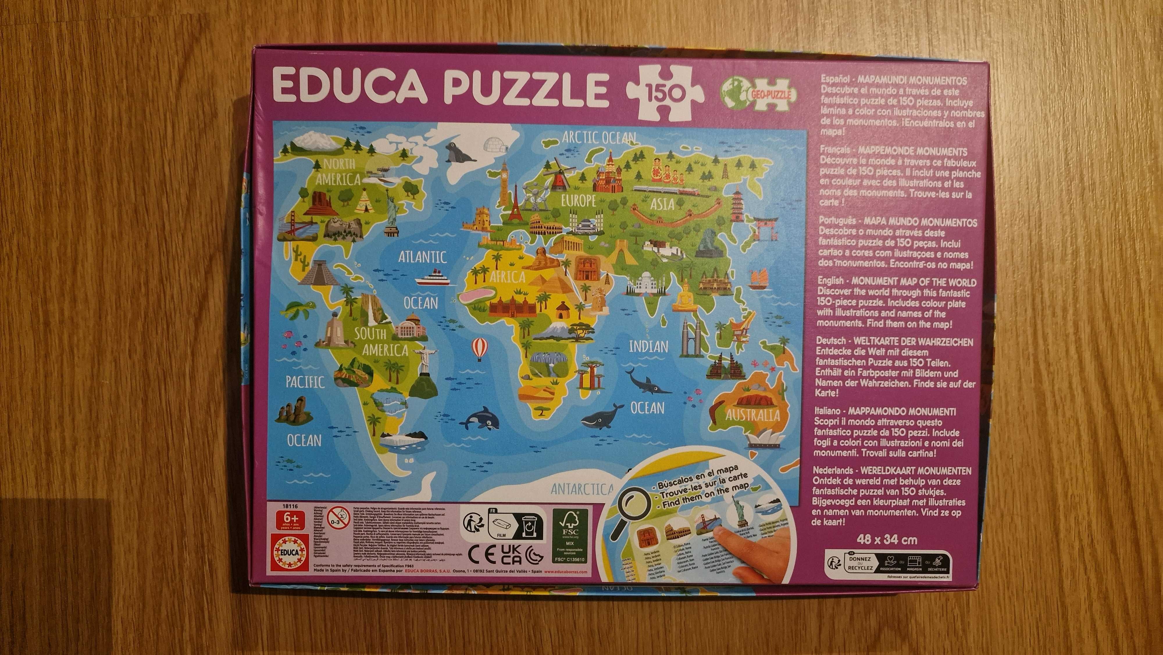 Puzzle Mapa Mundo Monumentos