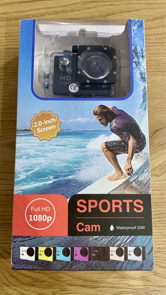Kamera sportowa SPORTS Com wodoodporna 30m. Ful HD 1080p