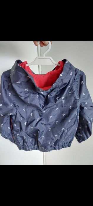 Matalan 92 98 kurtka przejściowa wiatrówka z kapturem kotwice granat