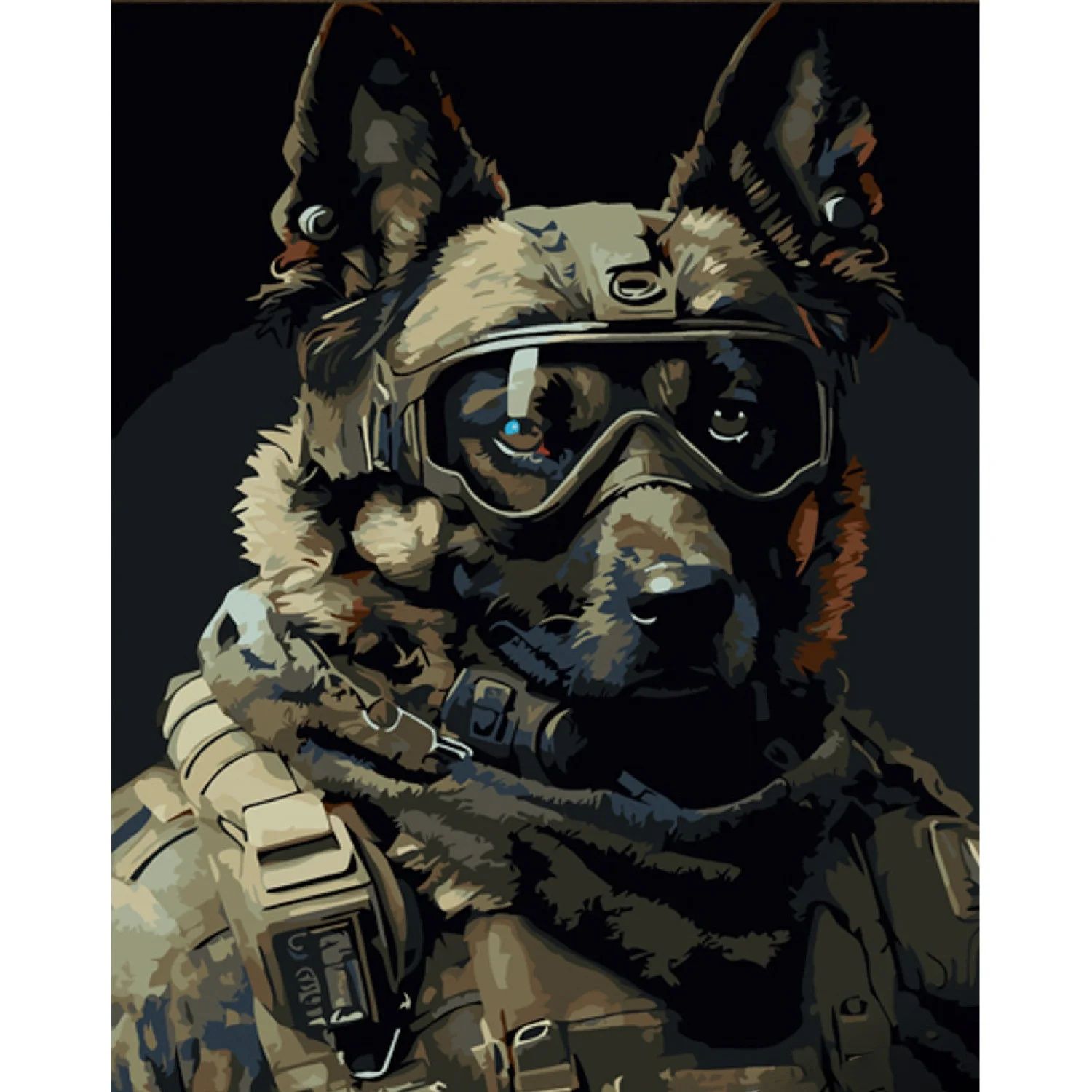Картина за номерами "Войовничий пес"