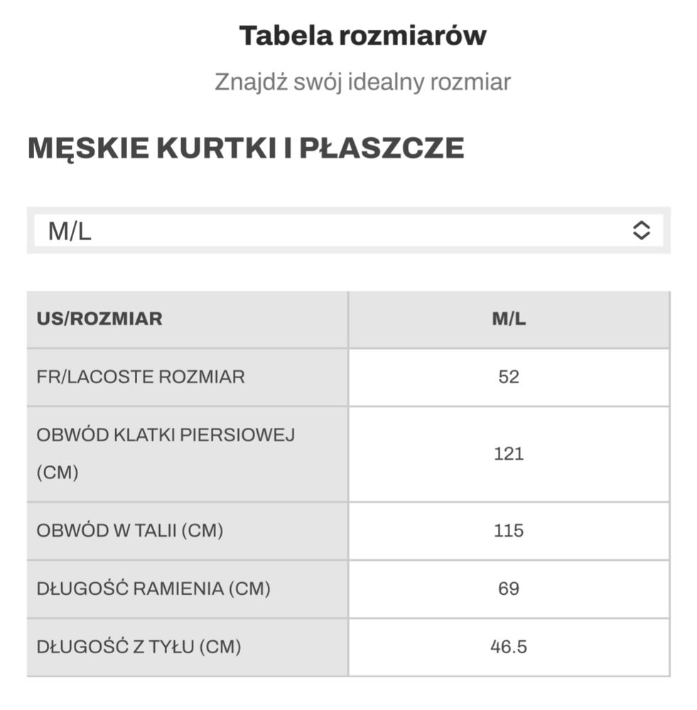 Lacoste Kurtka Męska