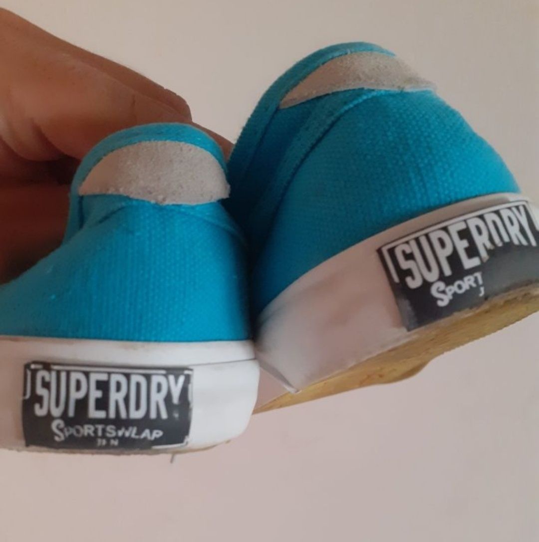 Turkusowe trampki półtrampki Superdry