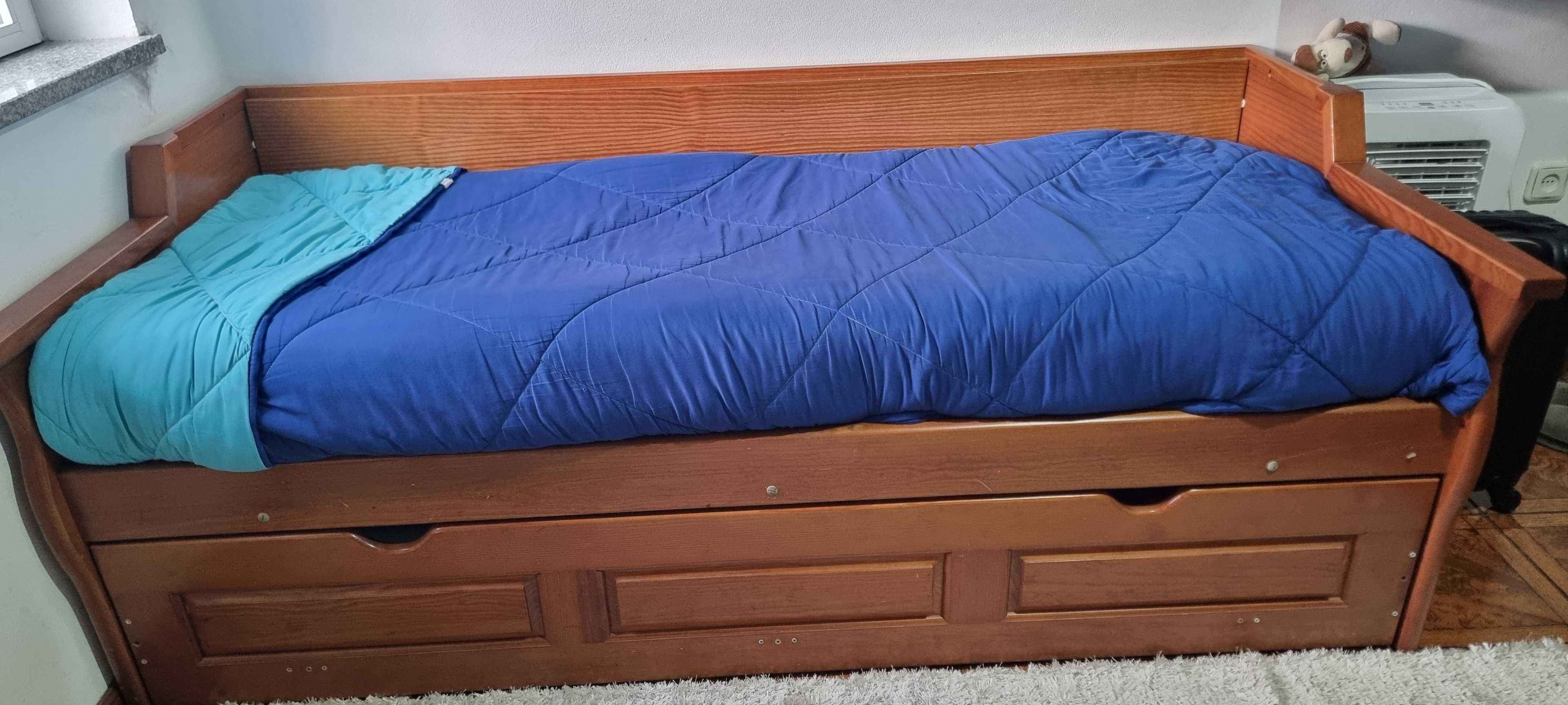 cama 0.90 x 2,00 individual com gaveta