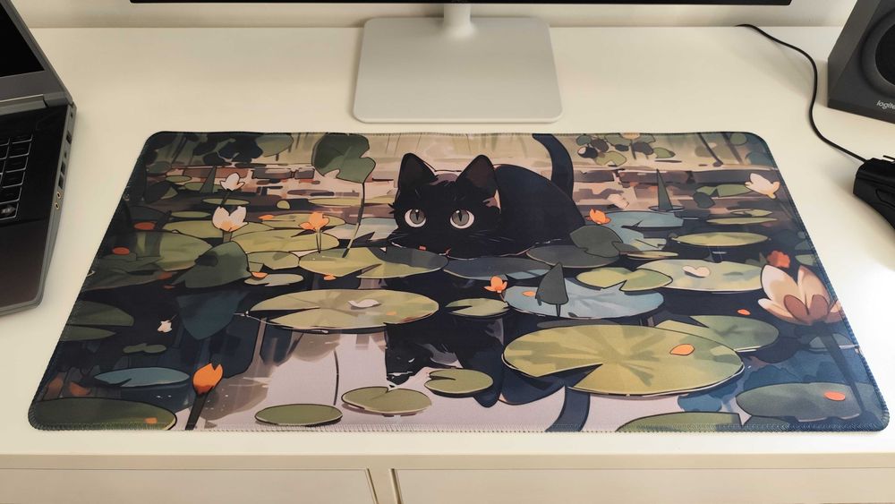 Podkładka Pod Mysz Myszkę Dla Graczy Czarny kot 30x60cm