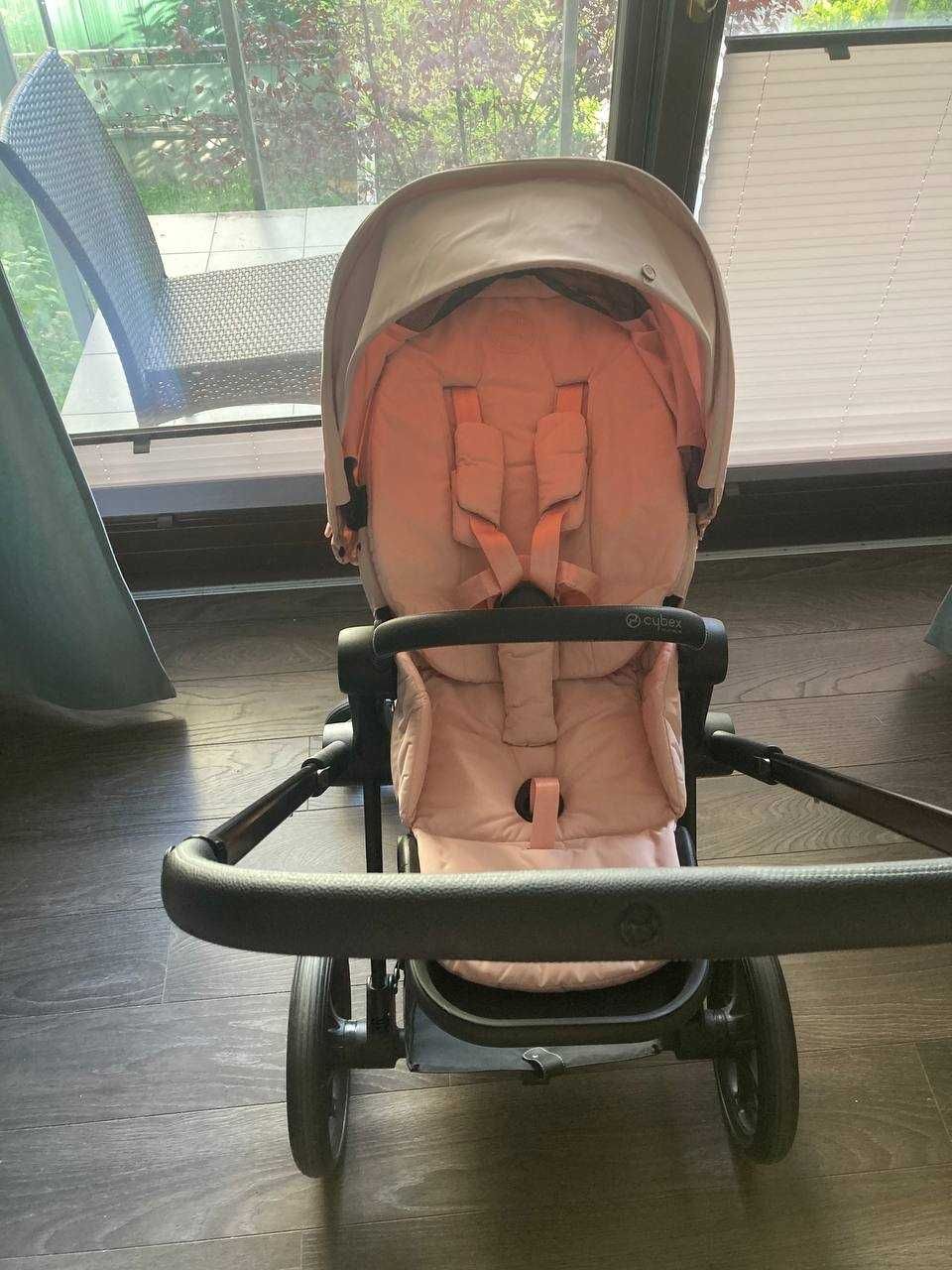 Wózek dziecięcy Cybex Priam – Matt Black / Pink +Siedzisko spacerowe