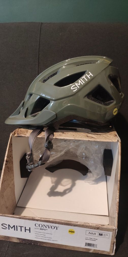 Nowy kask rowerowy Smith Convoy MIPS rozmiar M 55-59 cm zielony sage