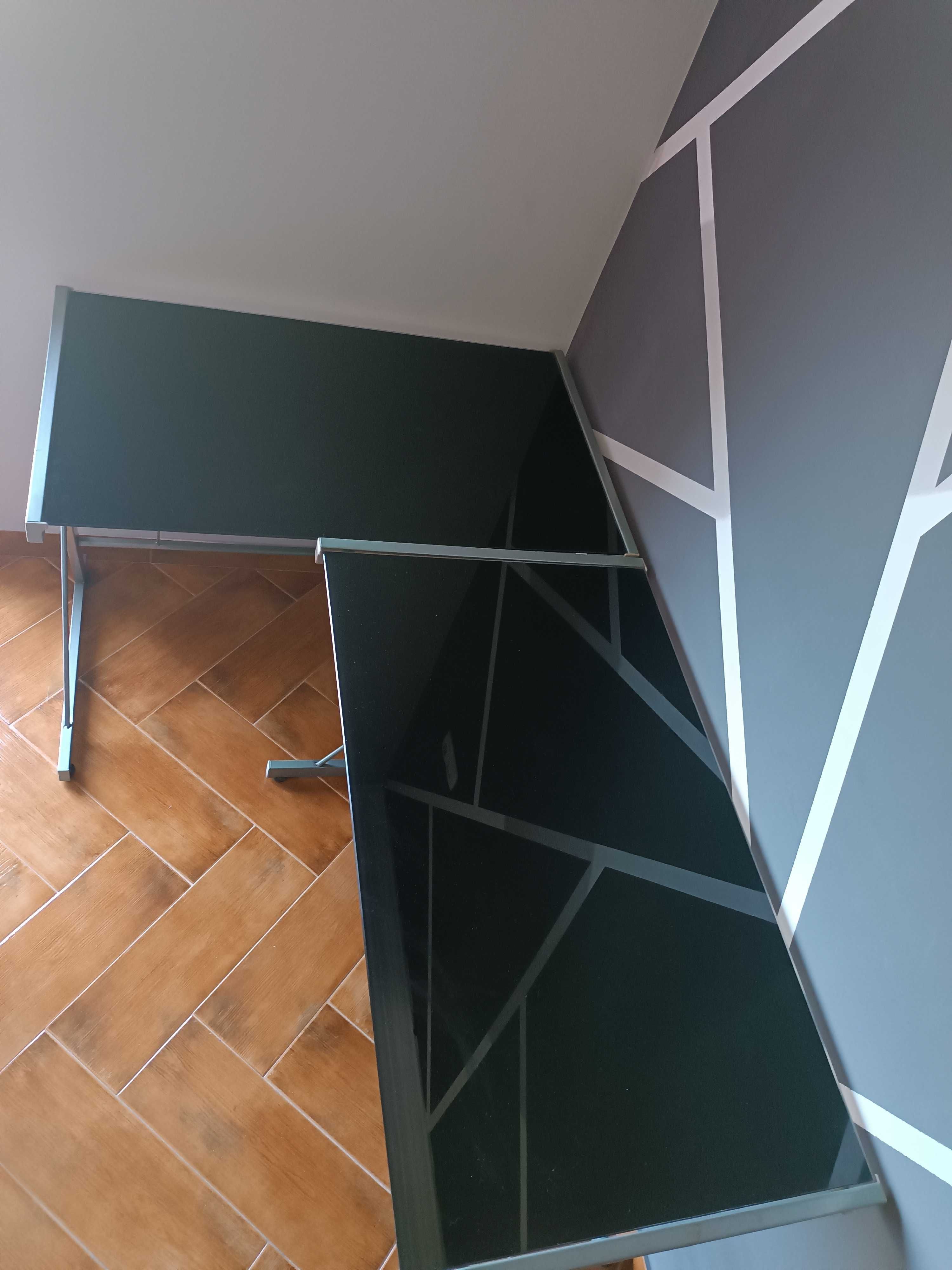 Secretária de Vidro Preta Muito Elegante