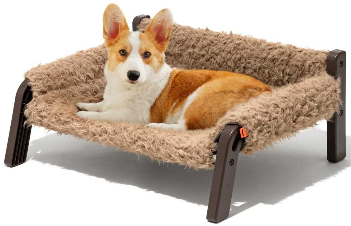 MEWOOFUN sofa leżak łóżko dla małych psów i kotów L 61x53x28cm Brązowe