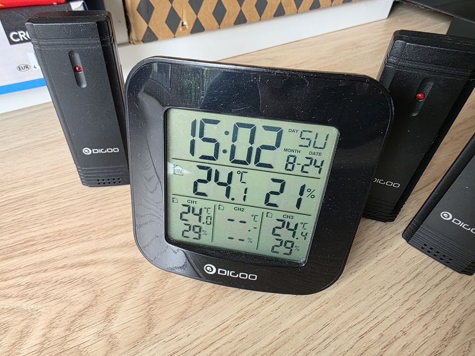 Stacja pogodowa Digoo DG-TH3330 z 3 czujnikami zewnętrznymi