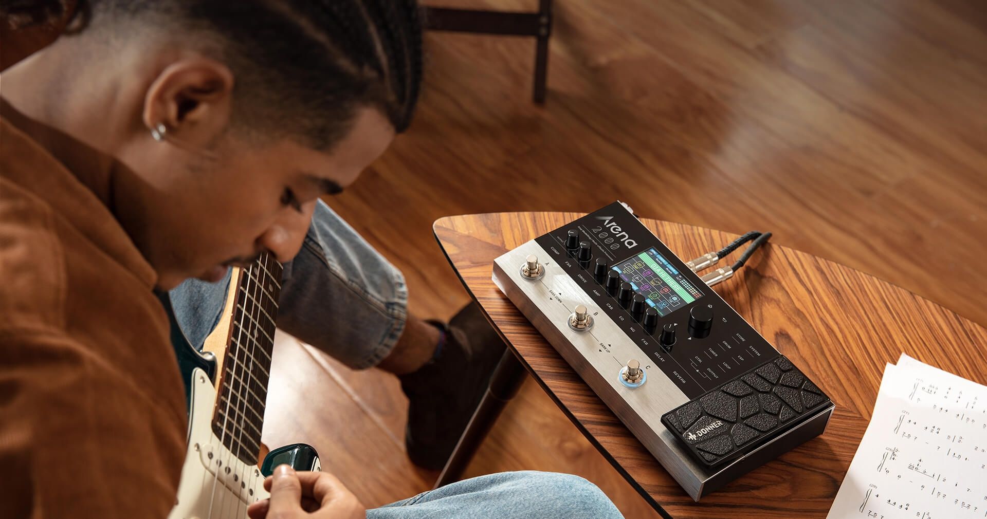 Pedal Multi-Efeitos Donner Arena 2000 – Modelagem AMP, Looper, Bluetoo