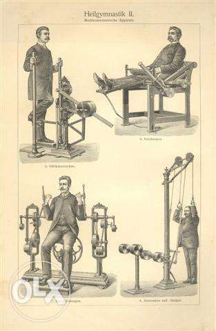 GIMNASTYKA - SPORT reprint XIX w. grafik do wystroju wnętrz