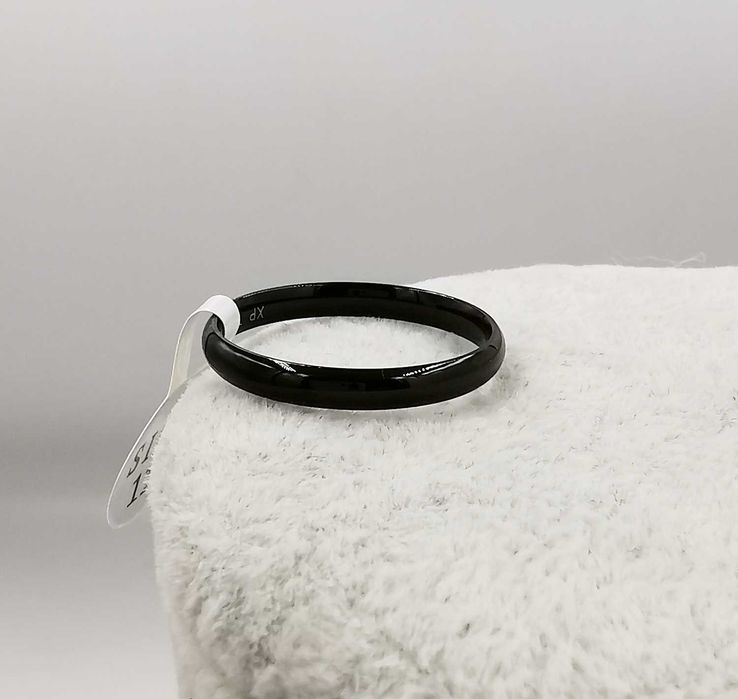 Pierścionek obrączka czarna stal chirurgiczna średnica 17 mm