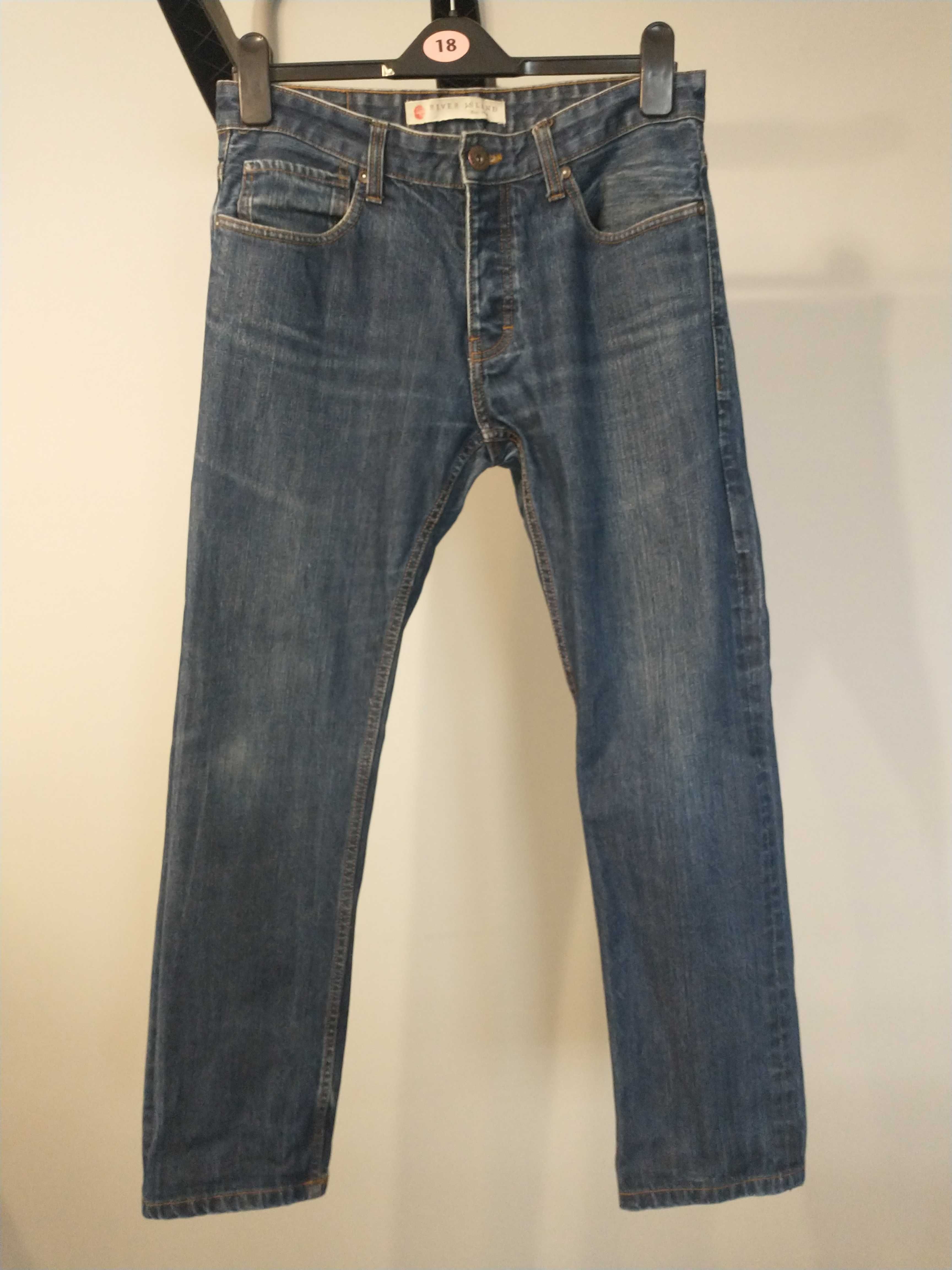 Spodnie jeansowe męskie, chłopięce River Island W30 L30, oryginalne