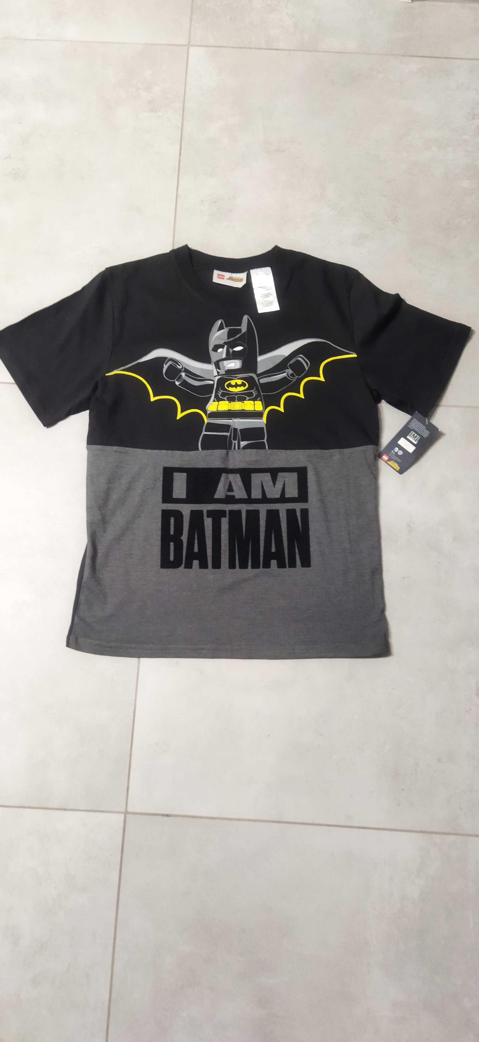 T-shirt nowy, Lego Batman, czarny/szary, rozmiar 146 cm (XL - 14/16)