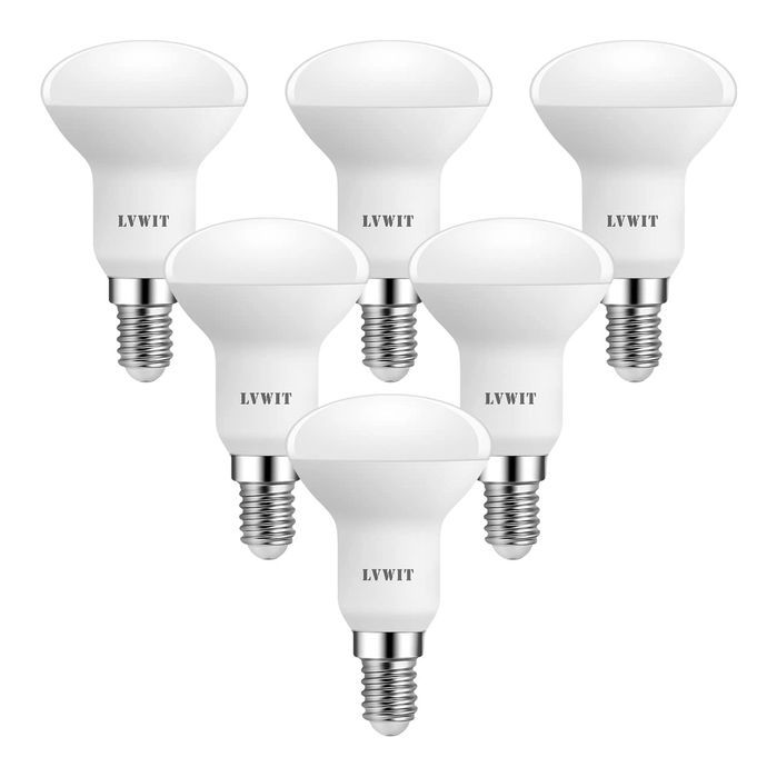 Żarówki LED E14 LVWIT 6-pak 4,9 W ciepła biel R50 470 lm 2700 K