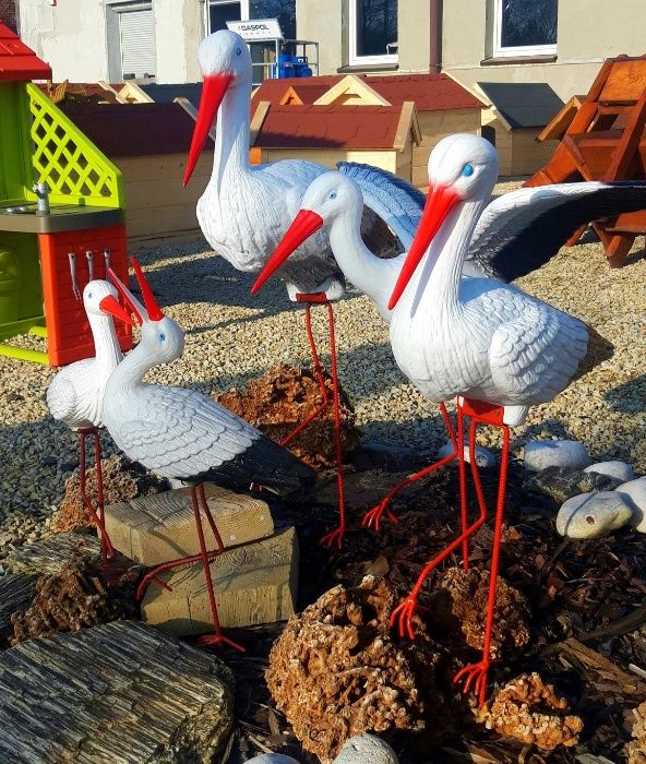 Bocian średni figurka plastikowa bociek do wbicia bociany klekot