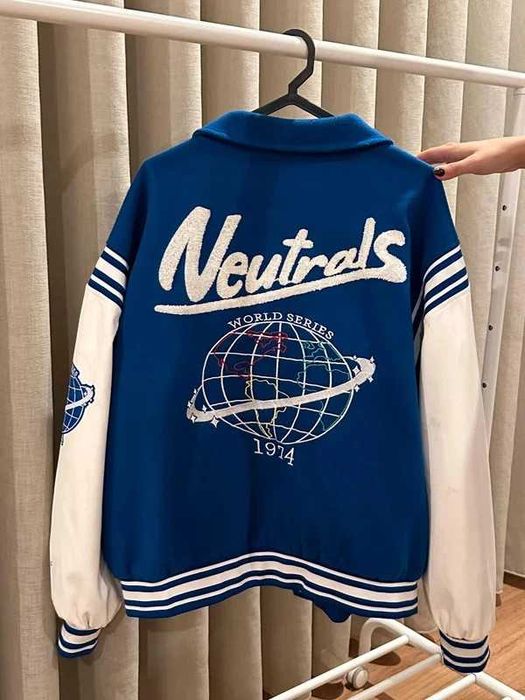 Unique Collegiate Jacket with Distinctive Print