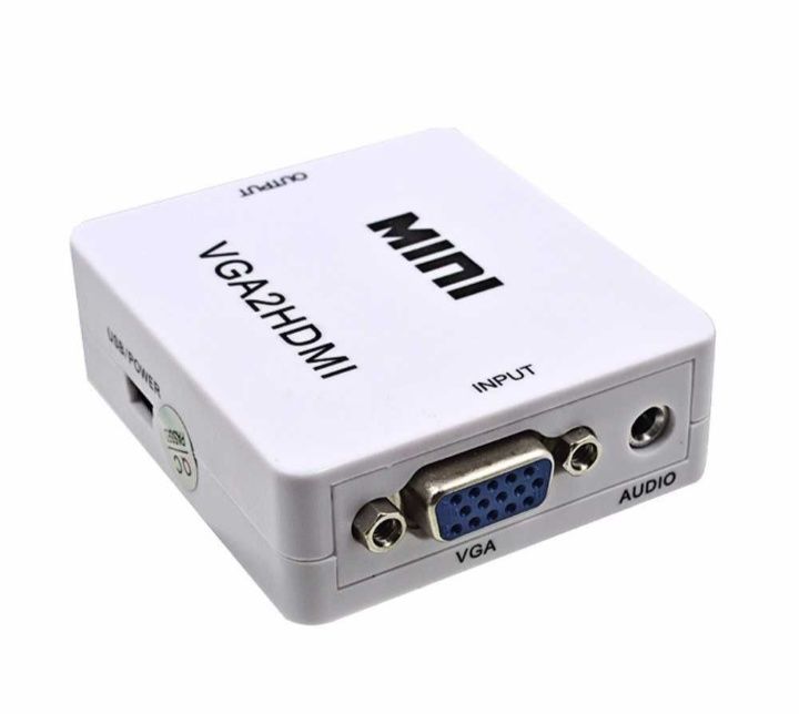 Перехідник HDMI to VGA конвертор, емулятор монітору, адаптер 3.5, живл