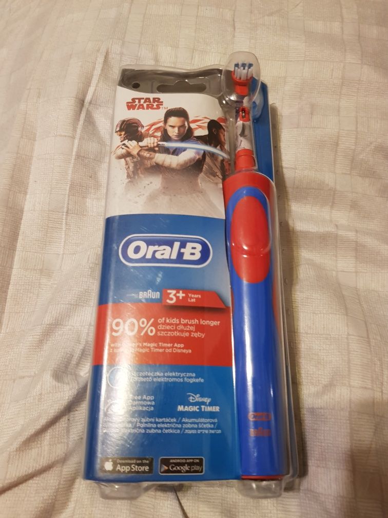 Szczoteczka elektryczna STAR WARS Oral b kids naklejki gratis