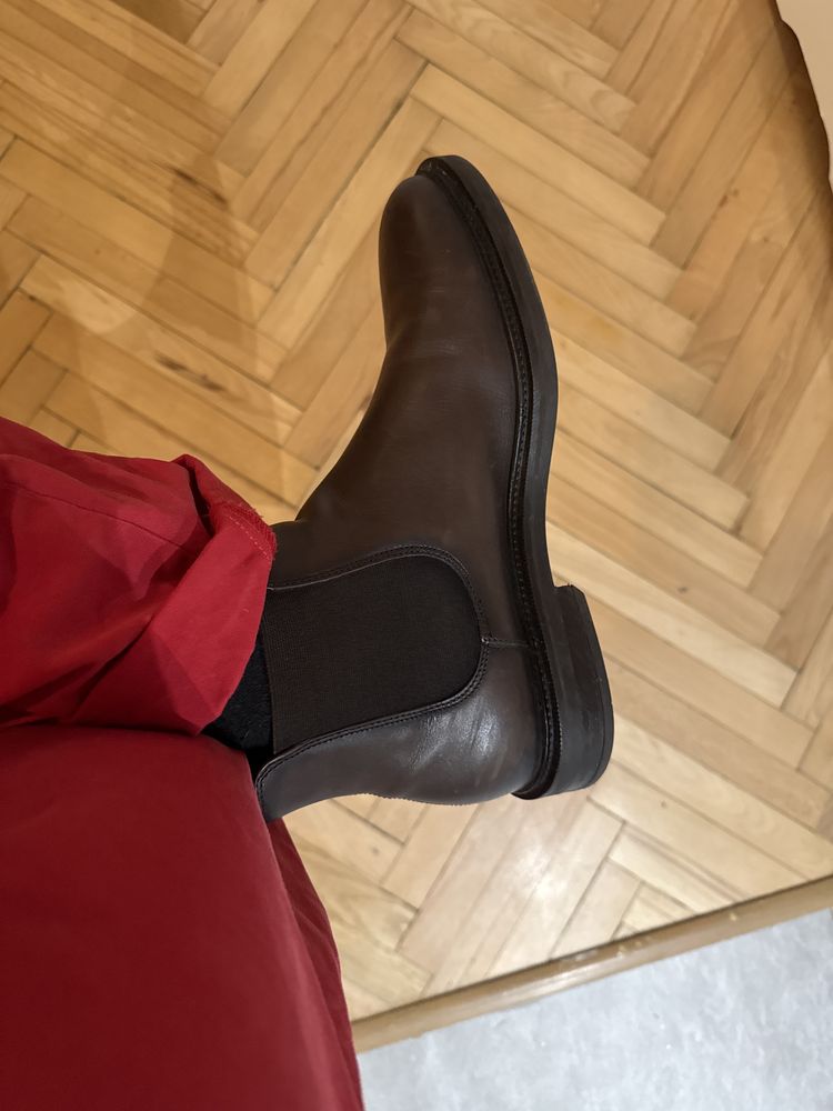 Sztyblety Massimo Dutti 44 skora brazowe czekoladowe