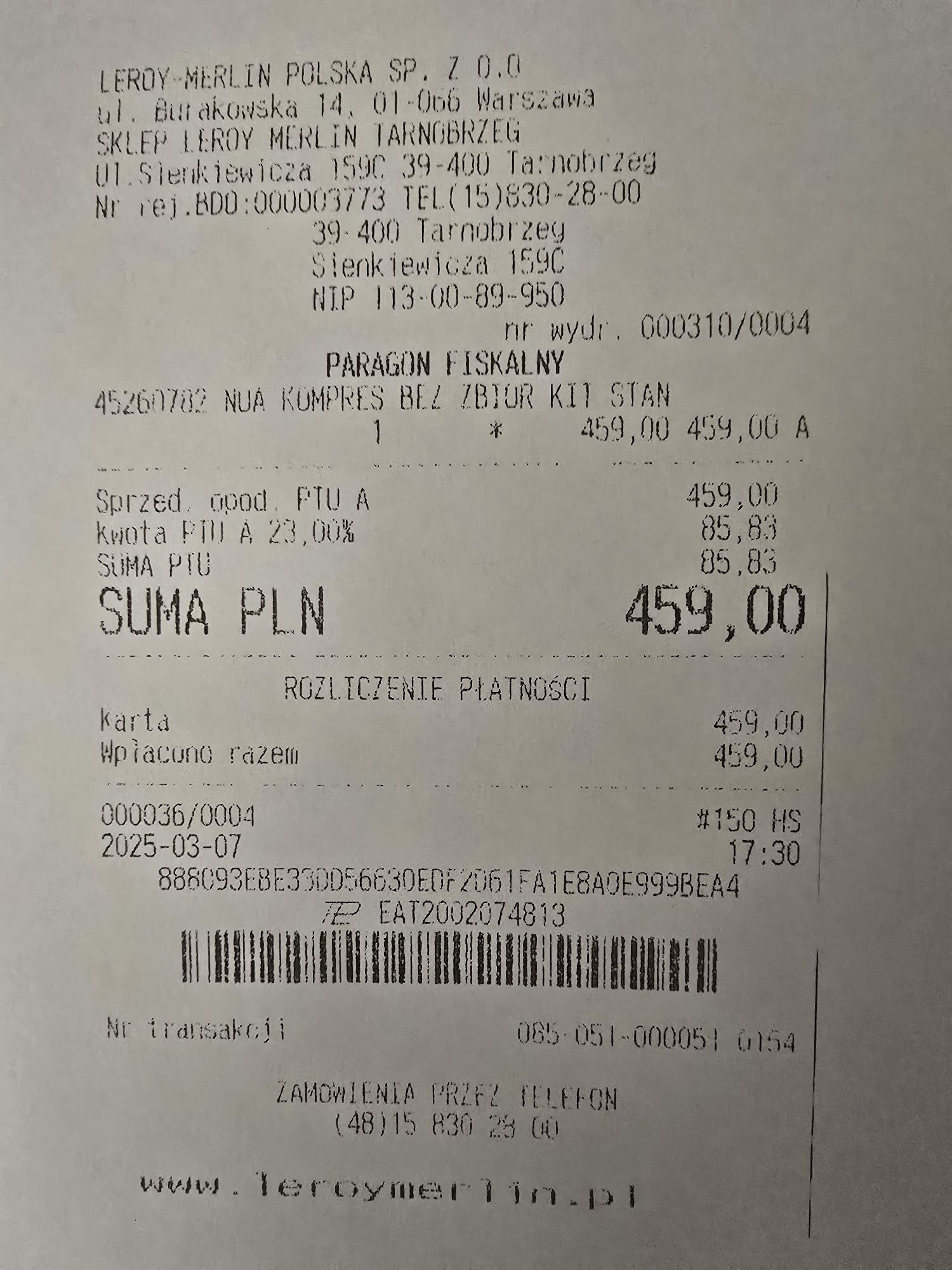 Kompresor bezolejowy Stanley