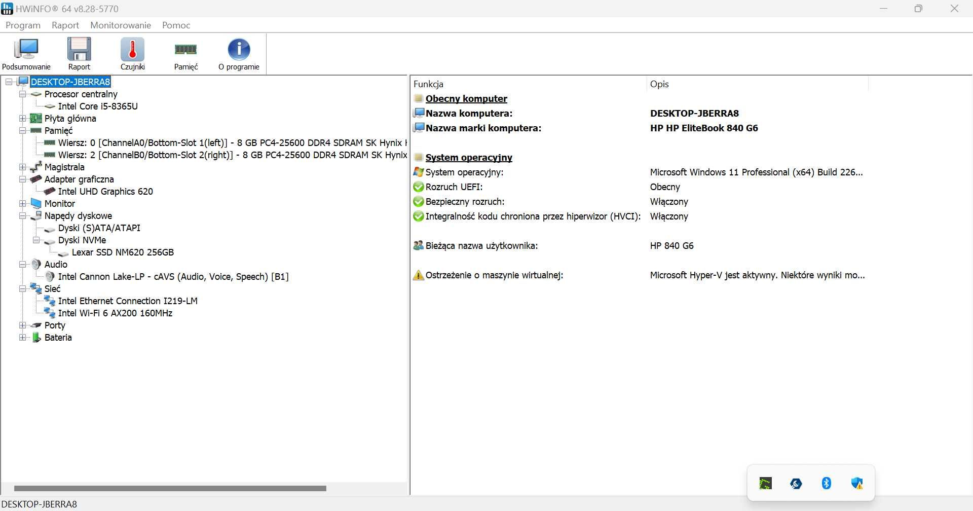 HP EliteBook 840G6 i5-8365U/16GB RAM 256GB SSD NVMe 14 FHD