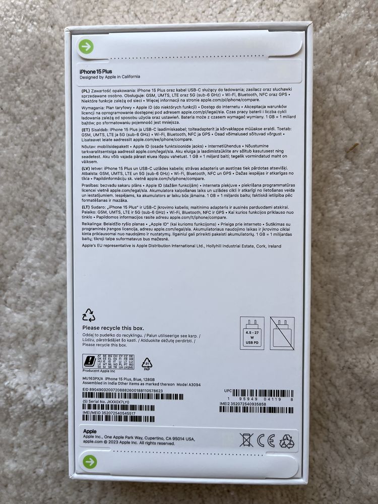 Nowy iPhone 15 Plus 128gb