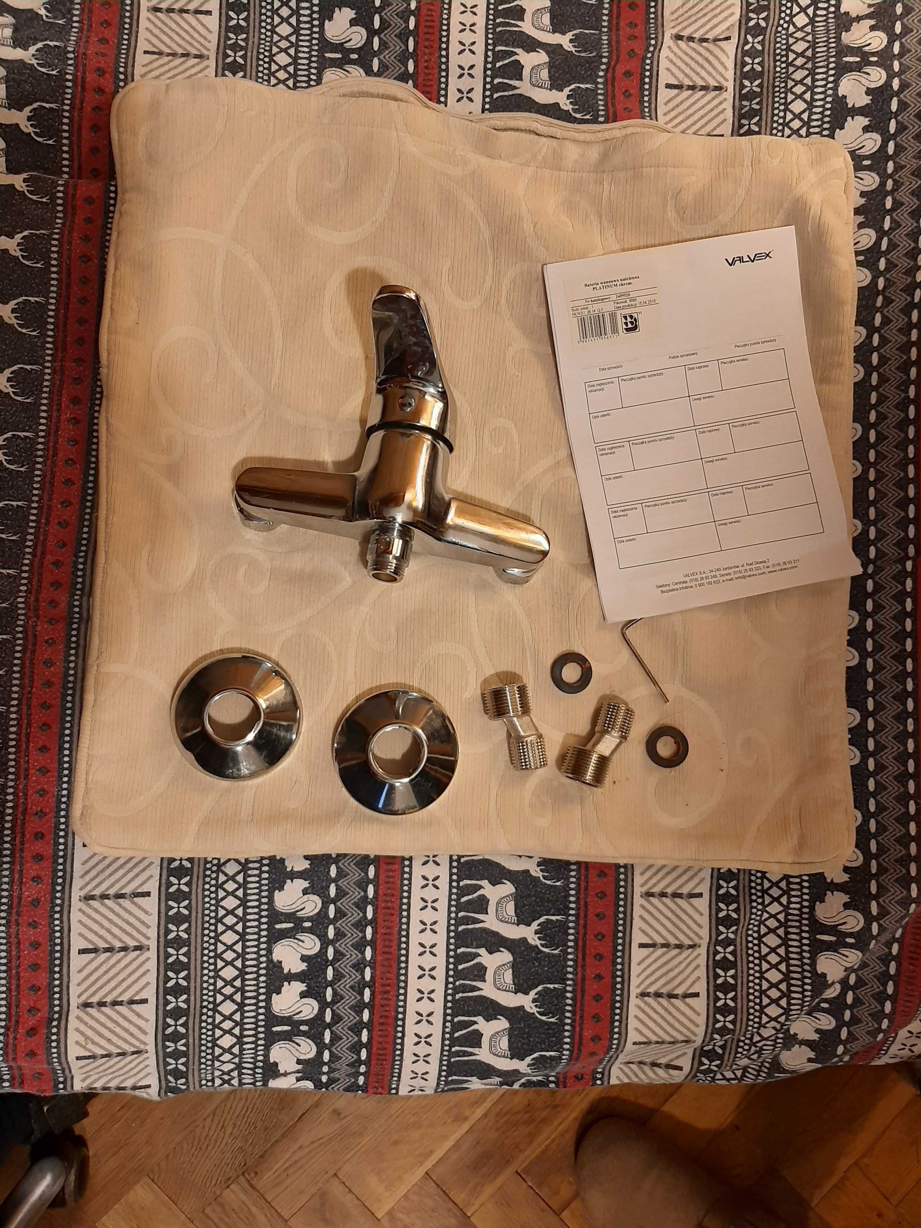 Bateria wannowa naściena platinum chrome VALVEX