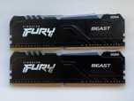Оперативная память Kingston Fury DDR4-3200 16GB Beast Black  LED