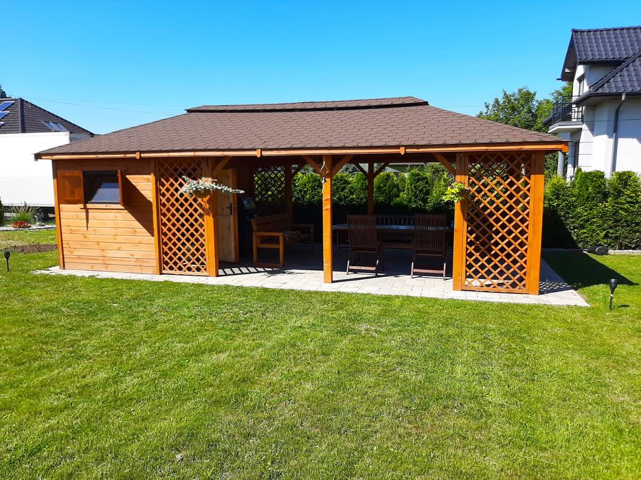 Domek letniskowy, ogrodowy, narzędziowy, drewniany, altana, altanki