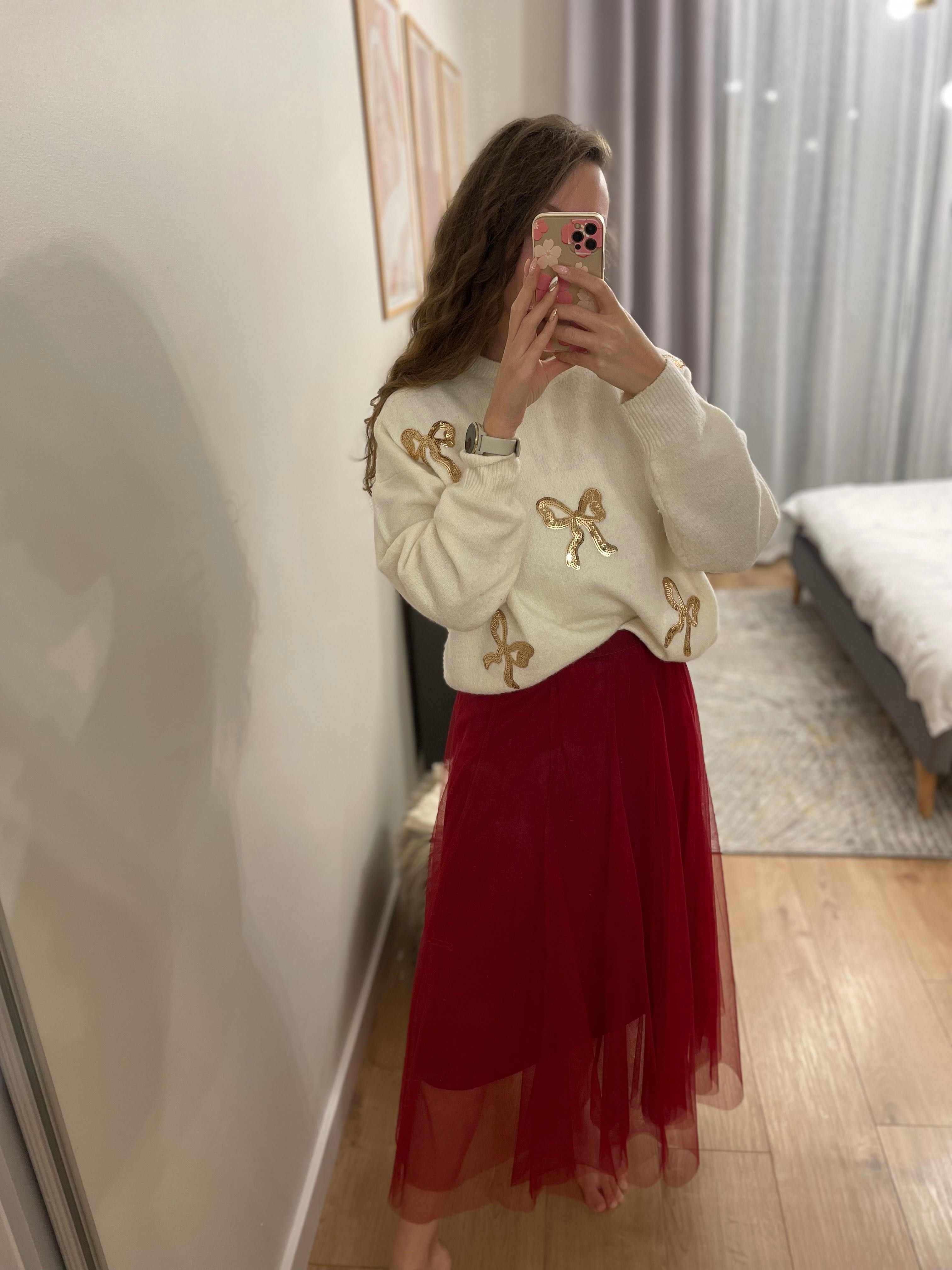 Bordowa spódnica tiulowa Chicwish S/M
