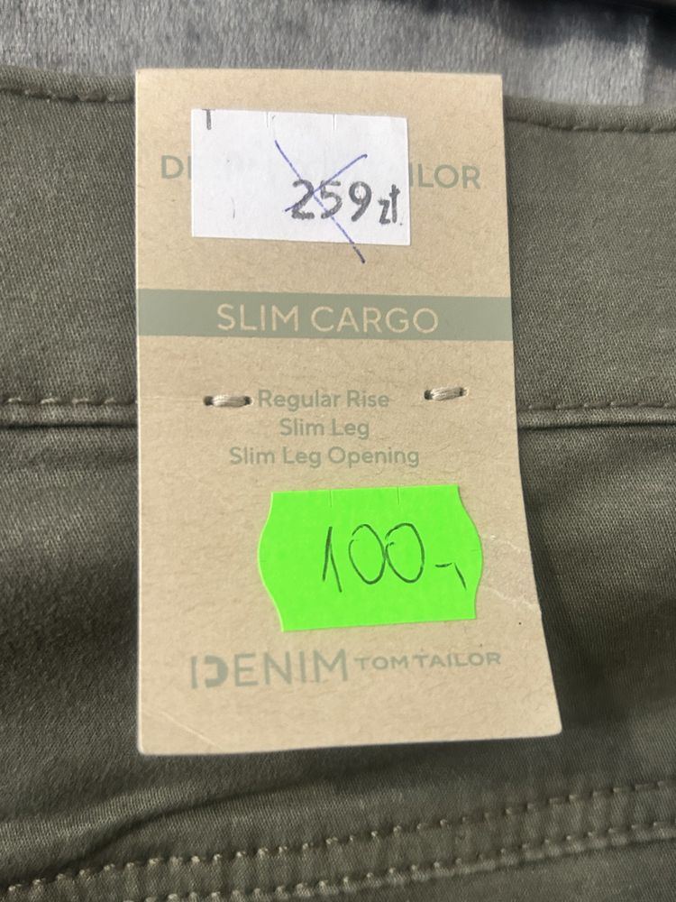 Spodnie męskie bojówki kolor khaki  Tom Tailor nowe rozm 2XL