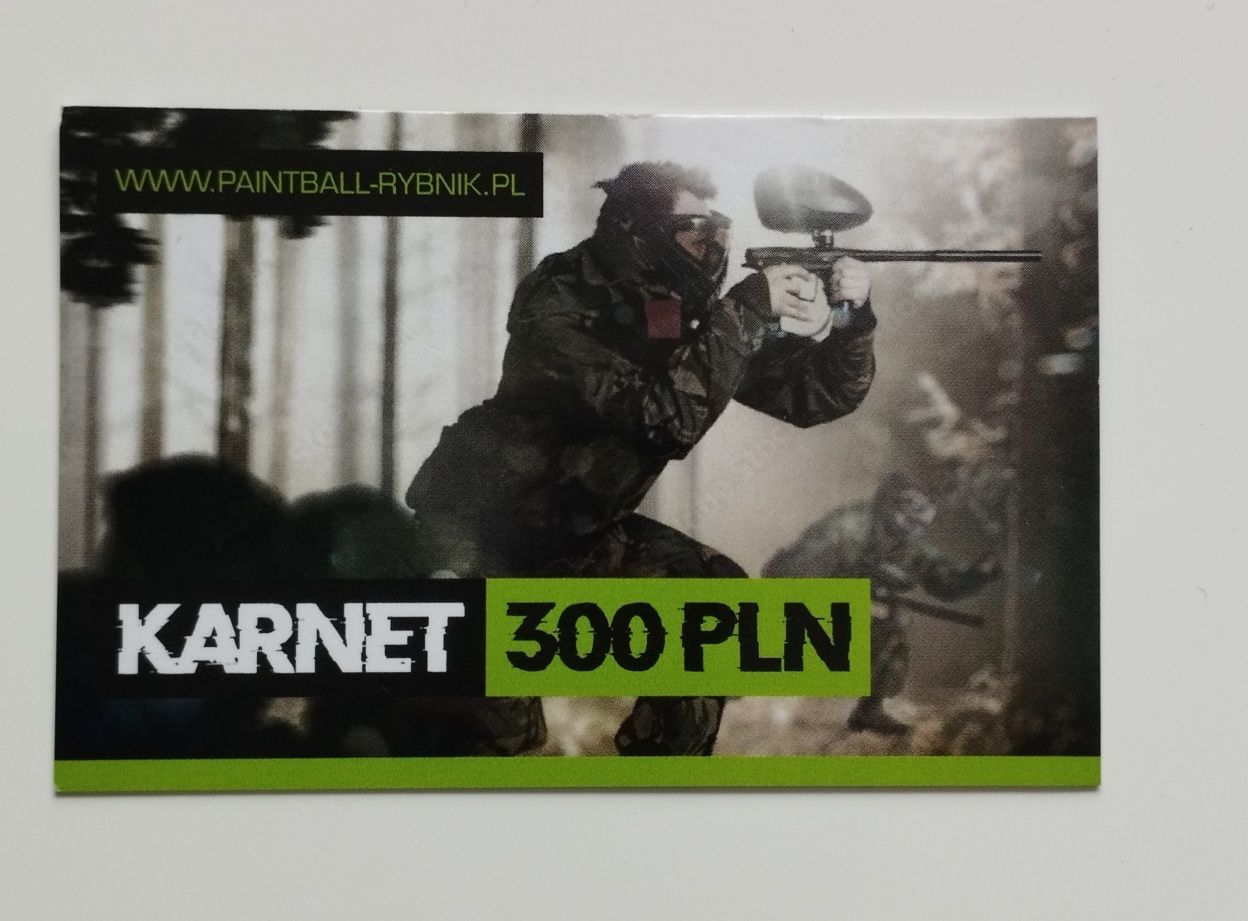 Karnet o wartości 300 zł na Paintball Rybnik