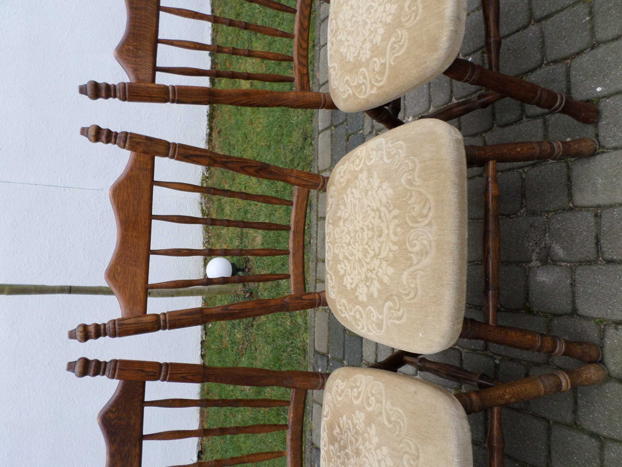 Krzesła dębowe tapicerowane 4 sztuki