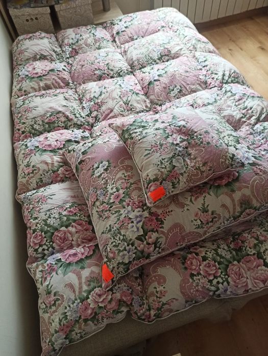 Komplet, kołdra, poduszka, jasiek z pierza