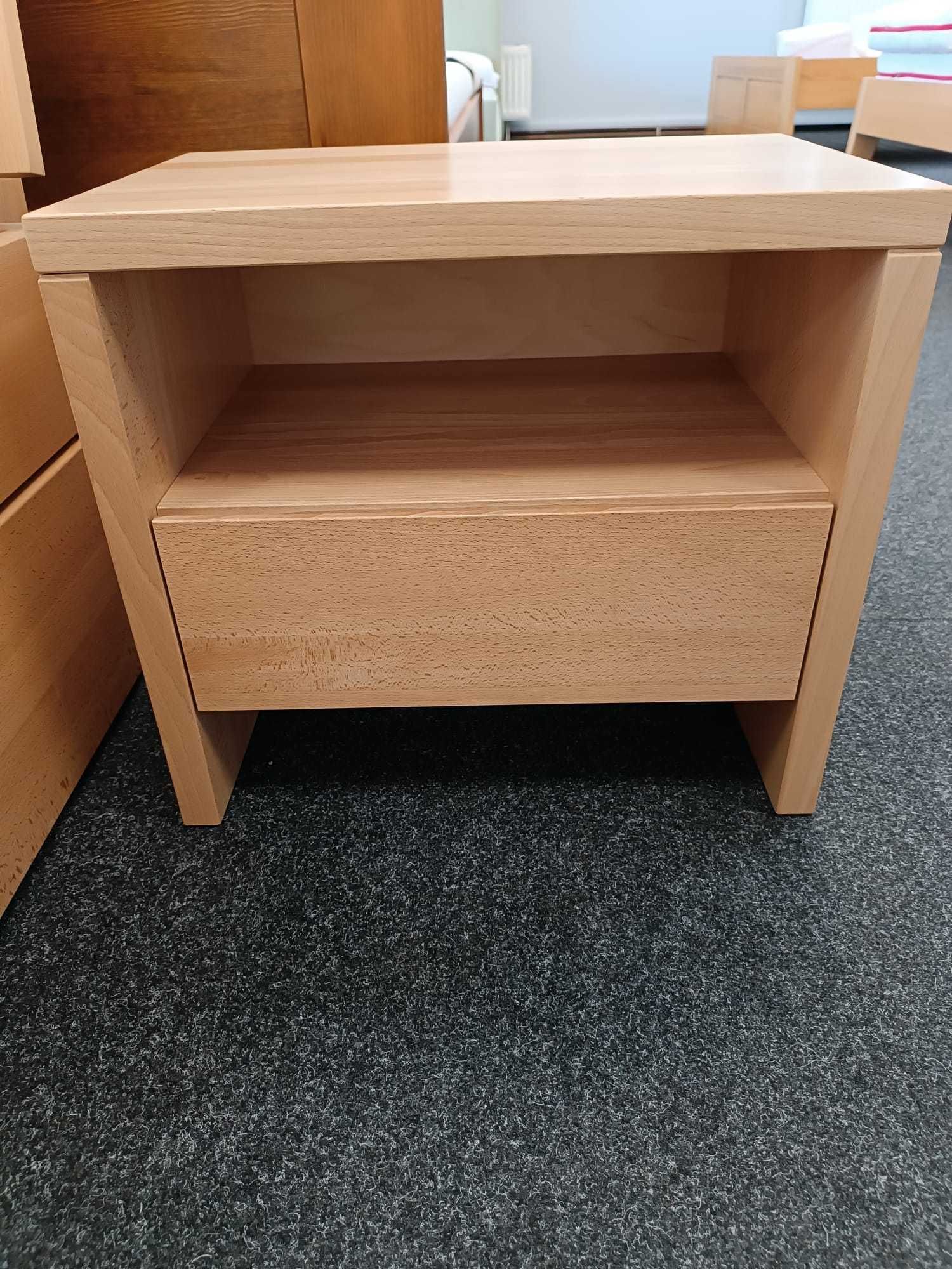 Łóżko bukowe z litego drewna 160x200, stelaż, szuflada i szafka gratis