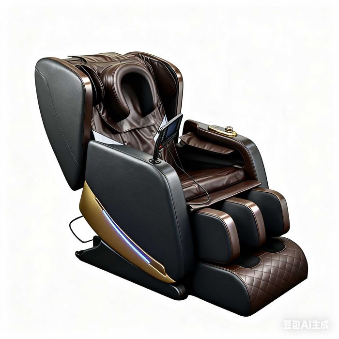 Fotel masujący Wypoczynkowy Do masażu rozkładany Brąz | Polski panel