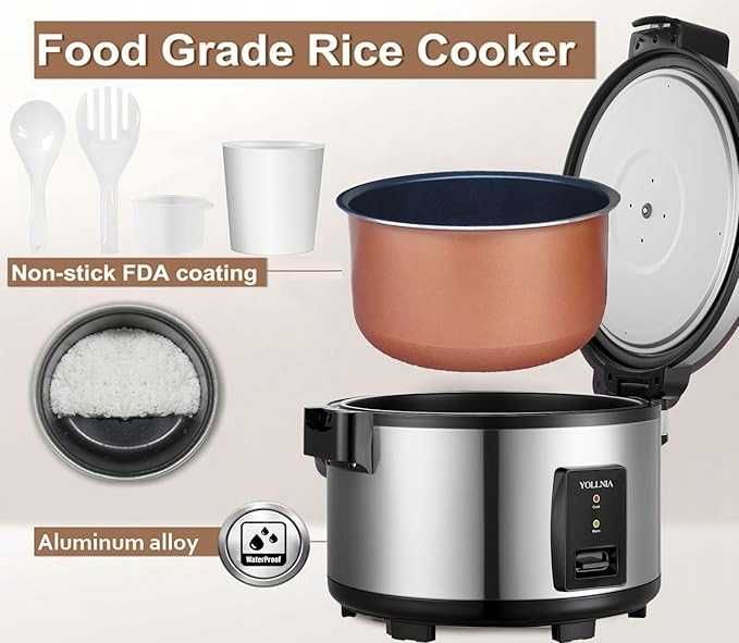 YOLLNIA Ryżowar Szybkowar Garnek Komercyjny Moolticooker  1300W
