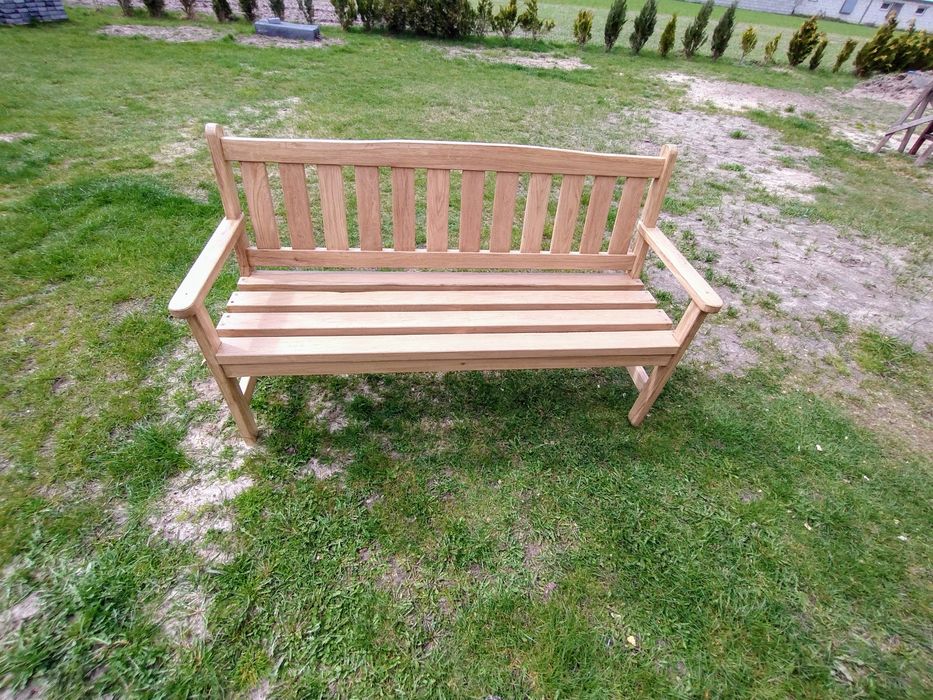 Ławka ogrodowa   lite drewno dębowe