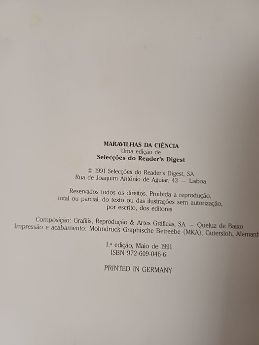 Livro "Maravilhas da Ciência"