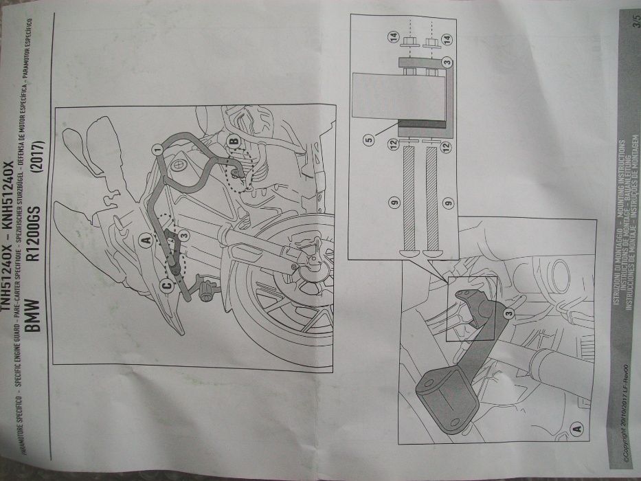 TNH5124OX R1200GS BMW (17>19) R1250GS (19>20) GIVI gmole górne nierdze