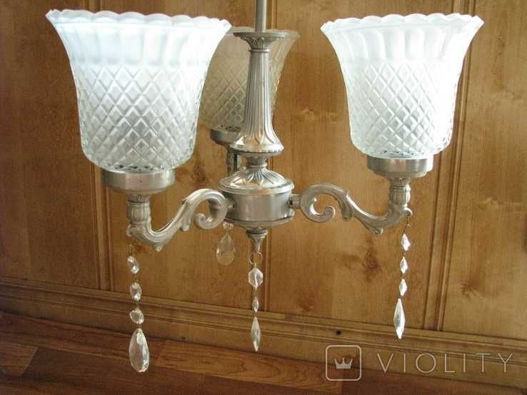 Люстра СССР с хрустальными подвесками. Как новая