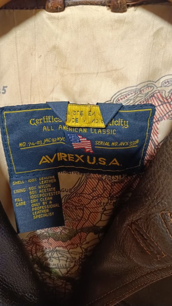 Skórzana kurtka męska Avirex U.S.A. 100% skóra