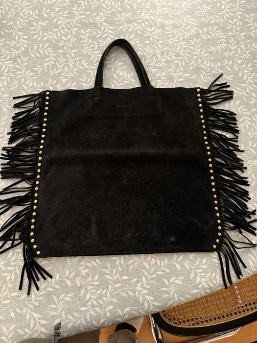 Mala de Marca c/ camurça preta com franjas