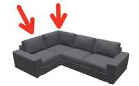 Sekcja narożna i jednoosobowa kanapa/sofa VIMLE IKEA hallarp szary